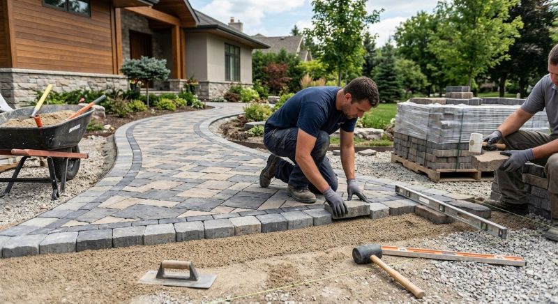 Sidewalk Pavers Installation in Boston, MA